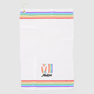 Drapeau gay pride Monogramme Golf Serviette
