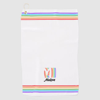 Drapeau gay pride Monogramme Golf Serviette