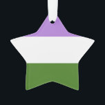 Drapeau Genderqueer<br><div class="desc">Ce drapeau représente les personnes dont l'identité de genre n'appartient pas exclusivement aux hommes ou aux femmes. Il y a trois couleurs primaires. La lavande symbolise l'androgynie ou la légèreté,  le blanc représente l'identité de l'homme,  et le vert représente les personnes avec des identités non binaires.</div>