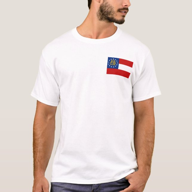 Drapeau géorgien + T-shirt de carte (Devant)