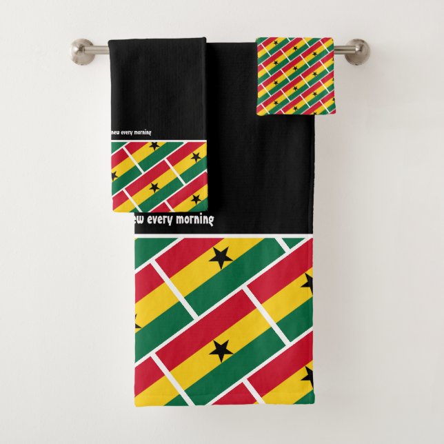 DRAPEAU GHANA Écriture Customisée NOIR Ghanéen (En situation)