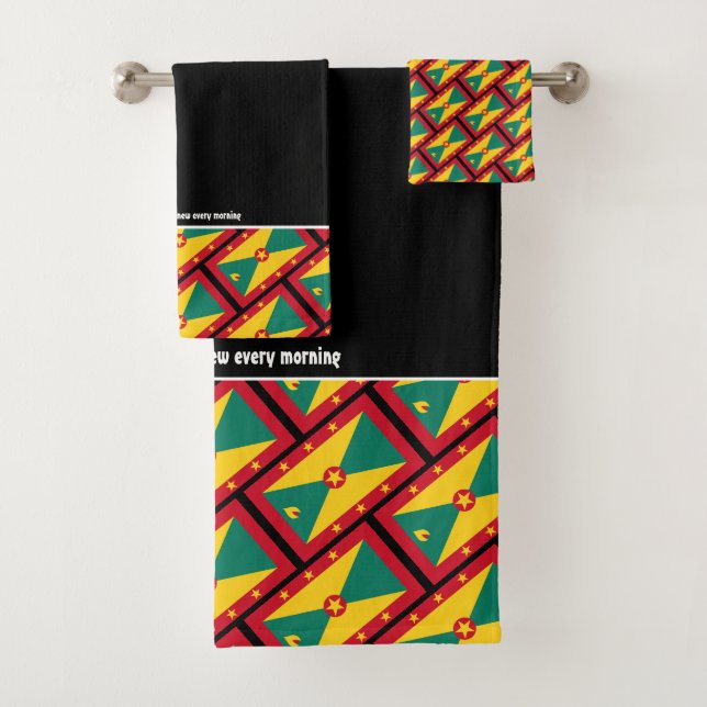 DRAPEAU GRENADA Écriture personnalisée NOIR (En situation)