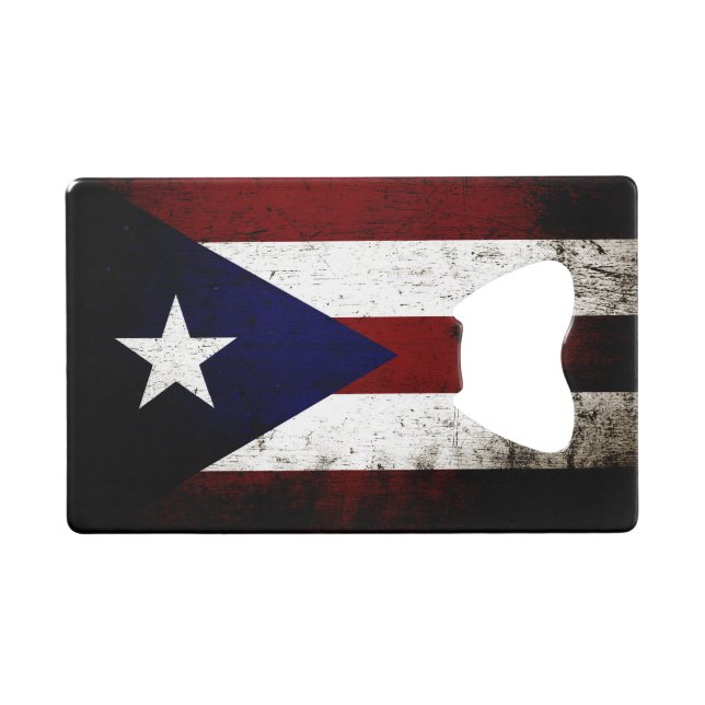 Drapeau grunge noir de Porto Rico (Devant (Horizontal))