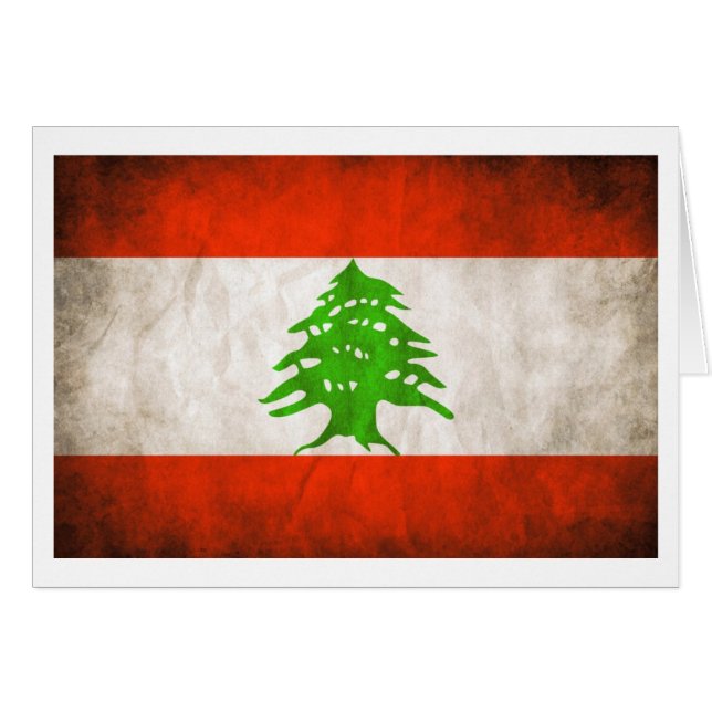 Drapeau Grungy Lebanon (Devant Horizontal)