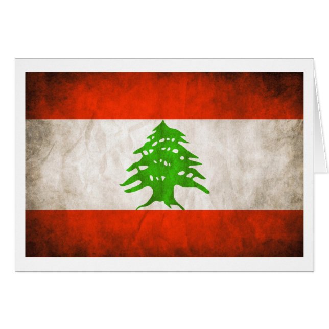 Drapeau Grungy Lebanon (Devant horizontal)
