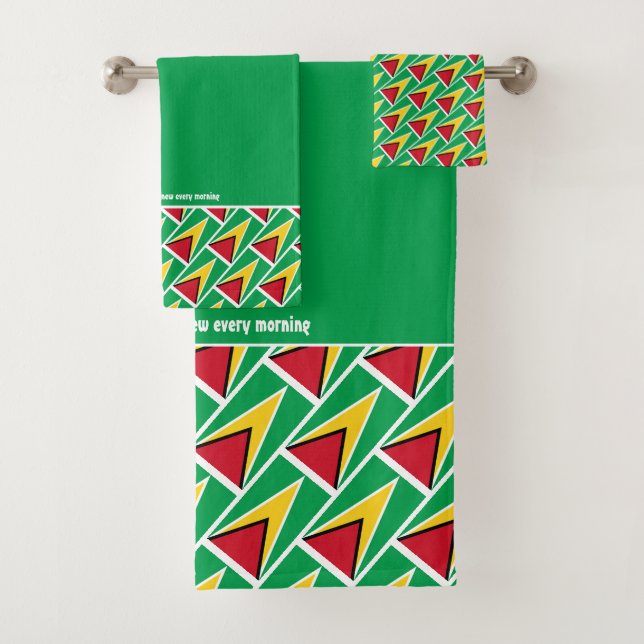DRAPEAU GUYANAIS Écriture personnalisée VERT (En situation)