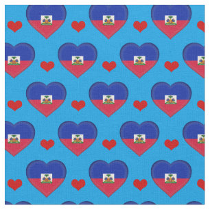 Drapeau haïtien et tissu du Coeur Rouge /Haïti