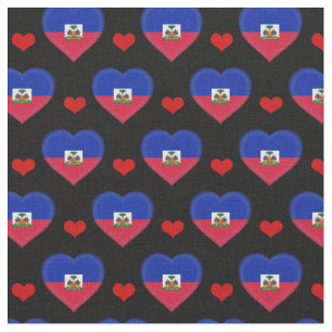 Drapeau haïtien et tissu du Coeur Rouge /Haïti