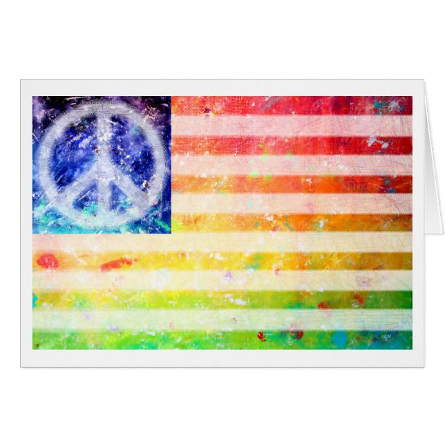 Drapeau hippie de phénomène de paix (Devant horizontal)