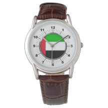 Drapeau Hommes Emirats Classic Montre en Cuir Brow