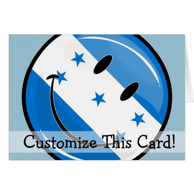 Drapeau hondurien glacé rond (Devant horizontal)