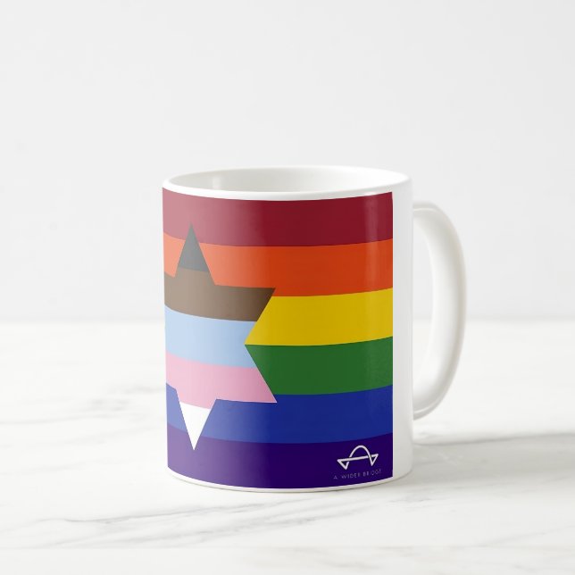 Drapeau inclusif juif - Mug de café (Devant droit)