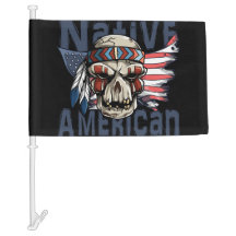 Drapeau indien indigène des Etats-Unis de crâne de
