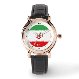 Drapeau iranien et montre à la mode/design iranie