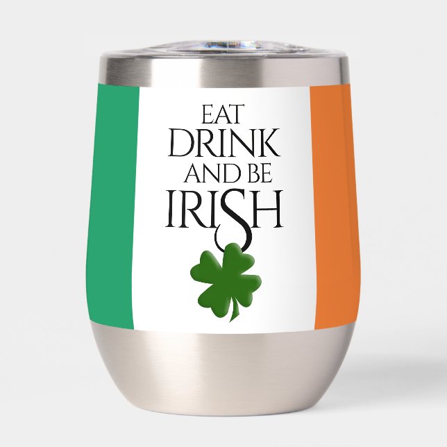 Drapeau irlandais pour boire et être shamrock (Avant)
