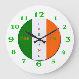 Drapeau irlandais pour horloge ronde à grand mur