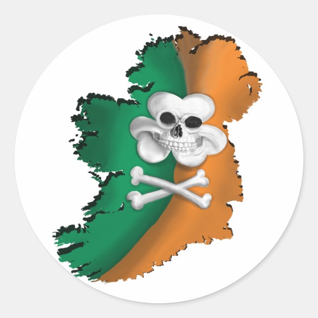 DRAPEAU IRLANDAIS. STICKER DE DRAPEAU DE PIRATE st (Devant)