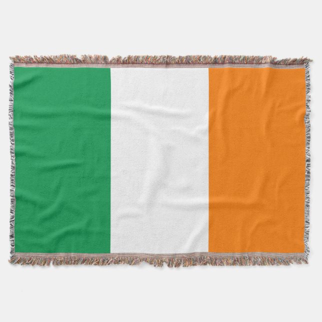 Drapeau irlandais tissé jeter la couverture | Coul (Devant)