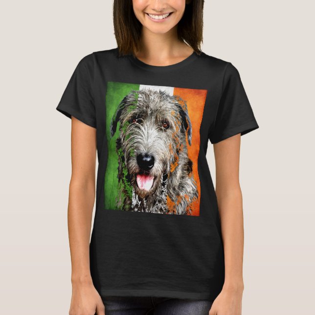 Drapeau irlandais Wolfhound Erin go Bragh T-Shirt (Devant)
