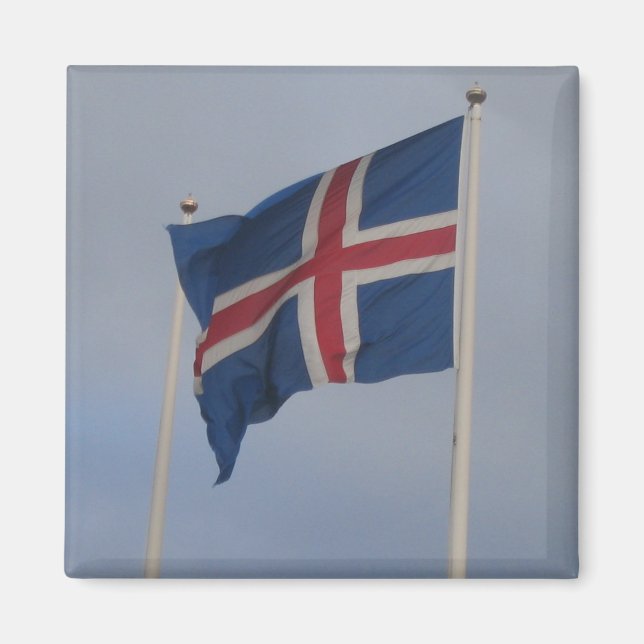 Drapeau islandais - Magnet Carré (Devant)