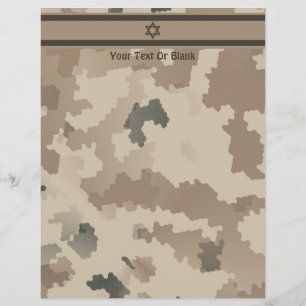 Drapeau Israélien Sur Camo Du Désert