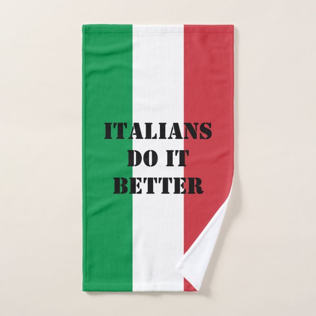 Drapeau italien de l'Italie drôle de serviette à m (Serviette à main)