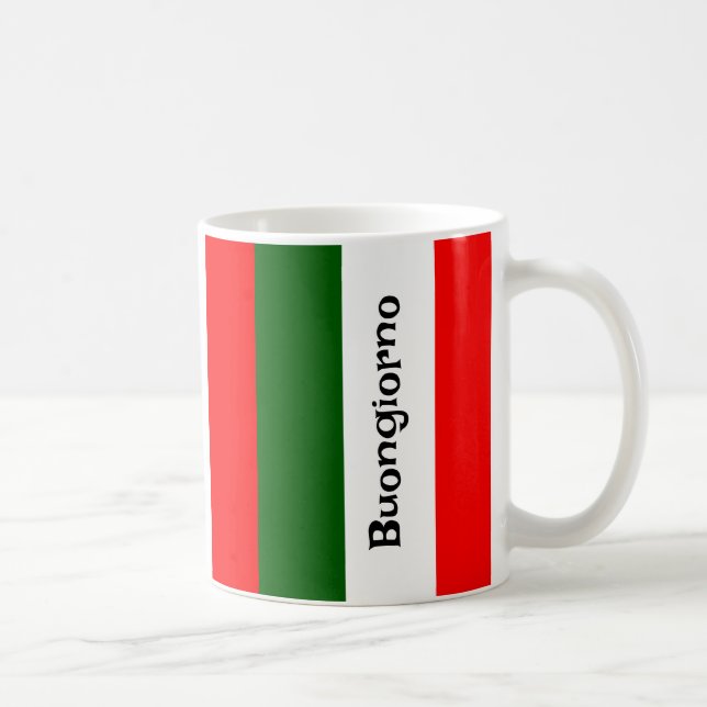 Drapeau italien Design Café Mug (Droite)