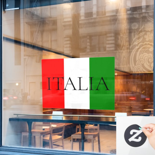 Drapeau italien panneau Italia (Fenêtre de café)