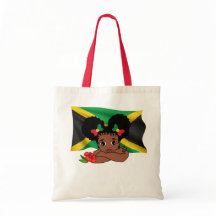 Drapeau jamaïcain avec Sac fourre-tout Fleur Fille