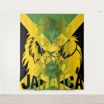 Drapeau jamaïcain Lion de la Tapisserie de Judah