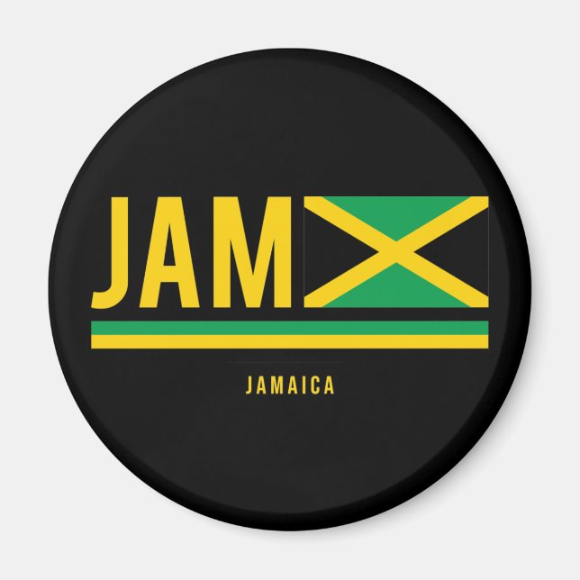 Drapeau Jamaïque Code ISO Alpha 3 Magnet de concep (Devant)