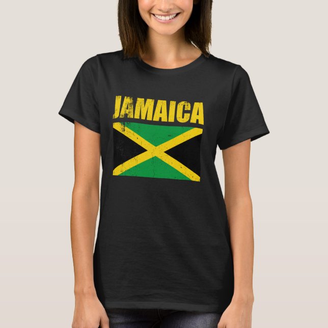 Drapeau Jamaïque T-shirt Cool Drapeaux jamaïcains  (Devant)
