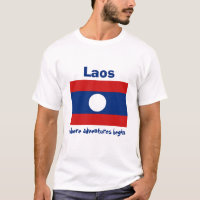 Drapeau Laos + Carte + T-shirt Texte
