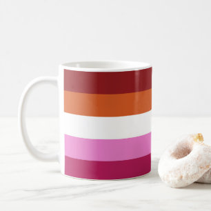 Drapeau lesbien Couleurs café Mug