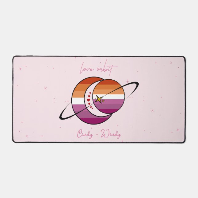 Drapeau lesbien Love Orbit Univers Soleil & Lune C (Recto)