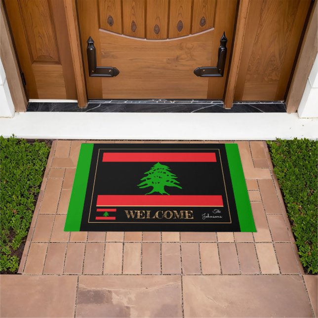 Drapeau Liban & Liban Black Reverse / tapis maison (De plein air)
