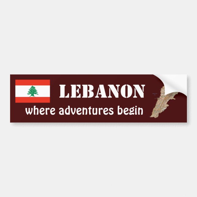Drapeau libanais + Sticker de pare-chocs (Devant)