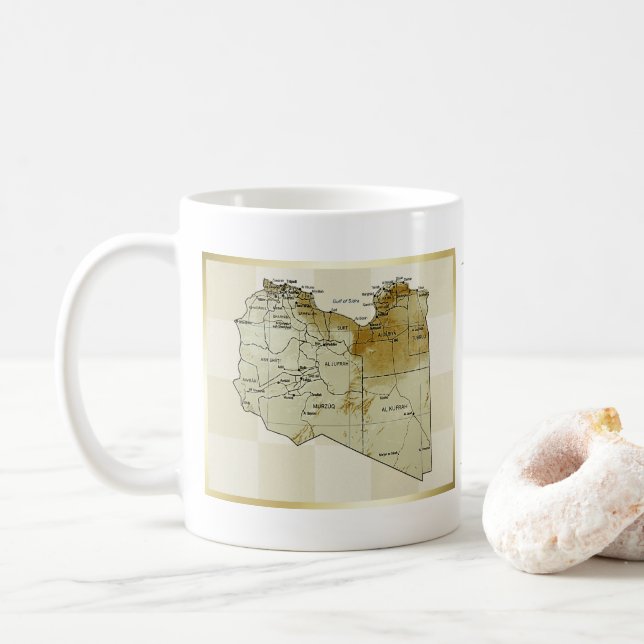 Drapeau Libye + Plan Mug (Avec donut)