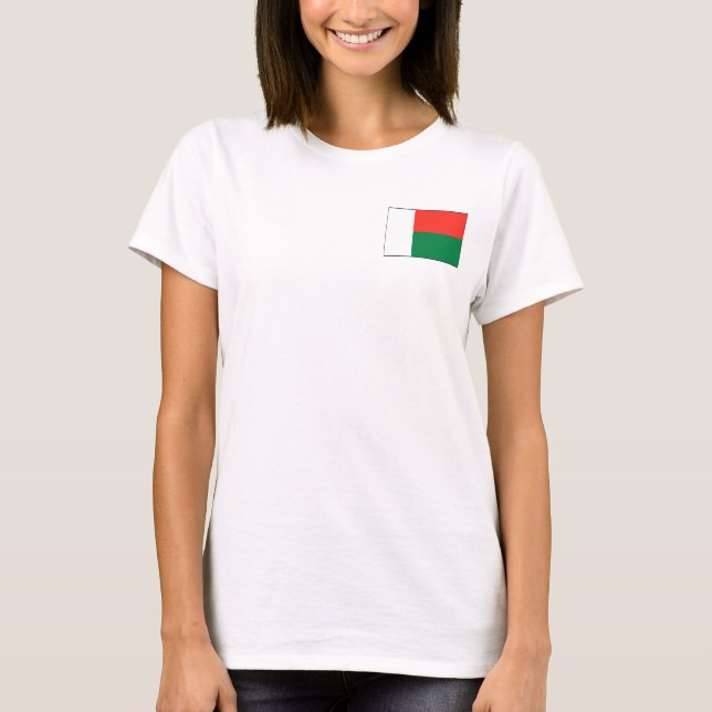 Drapeau Madagascar + Carte T-shirt (Devant)
