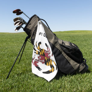 Drapeau Maryland personnalisé Crabe bleu serviette