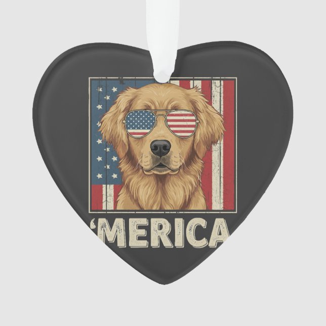 Drapeau 'Merica Retriever doré vintage (devant)