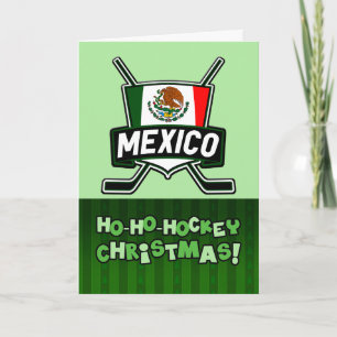 Drapeau mexicain Carte de Noël de Hockey Mexique