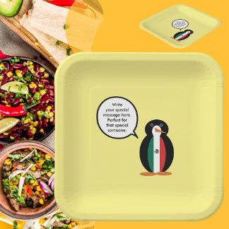 Drapeau Mexicain Ms. Penguin Assiettes en Papier q