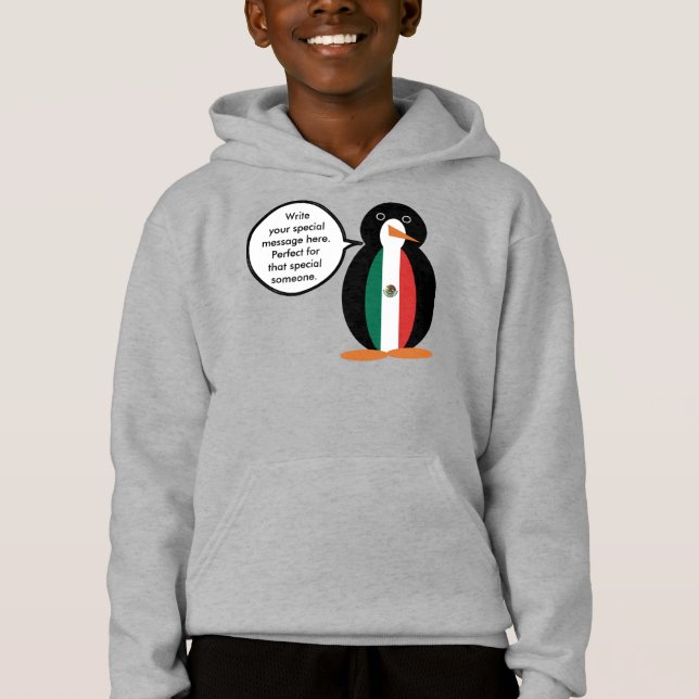 Drapeau mexicain parlant Ms. Penguin garçons (Devant)