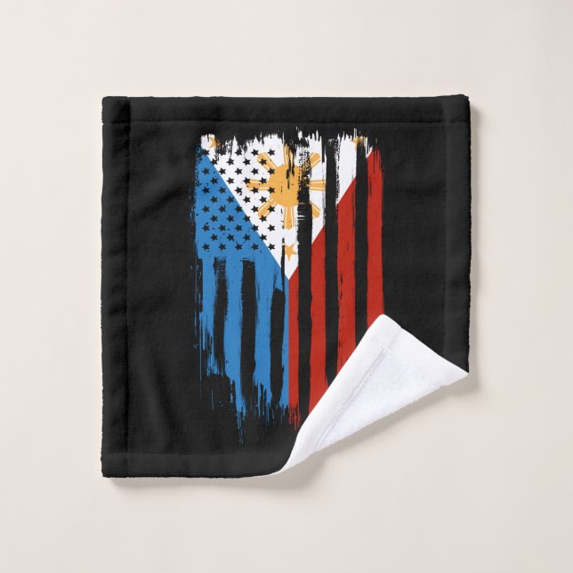 Drapeau mi-américain mi-philippin Philippines (Gant de toilette)