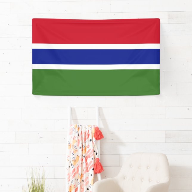 Drapeau national de la Gambie - Bannière d'événeme (En situation)
