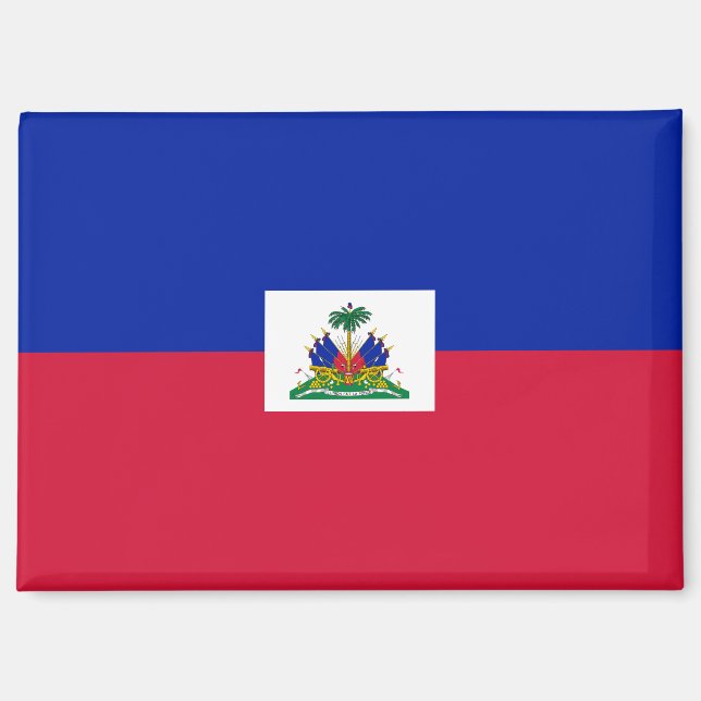 Drapeau national d'Haïti aimant rectangle (Recto)