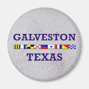 Drapeau nautique de Galveston - aimant de sable