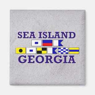 Drapeau nautique d'île de mer - aimant de Sandy