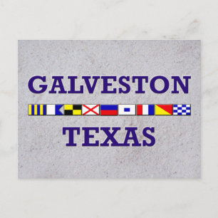 Drapeau Nautique Galveston - Carte Postale Sable